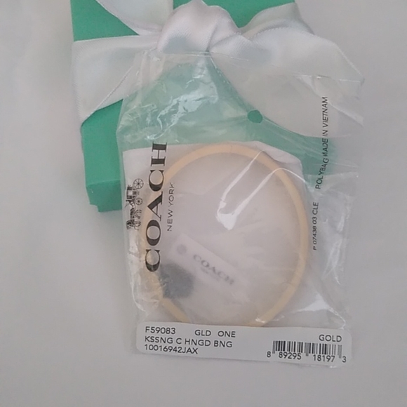Coach Kissing C Hinged Bangle Bracelet, Gold - Picture 3 of 5